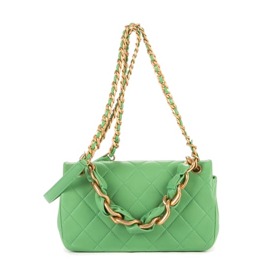 Chanel Top Handle Satchel Single Flap en Verde Piel de becerro - Image 4