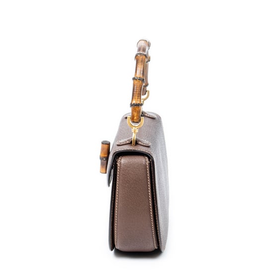Gucci Small Bamboo Top Handle Flap  en Marrón Piel de becerro - Image 3