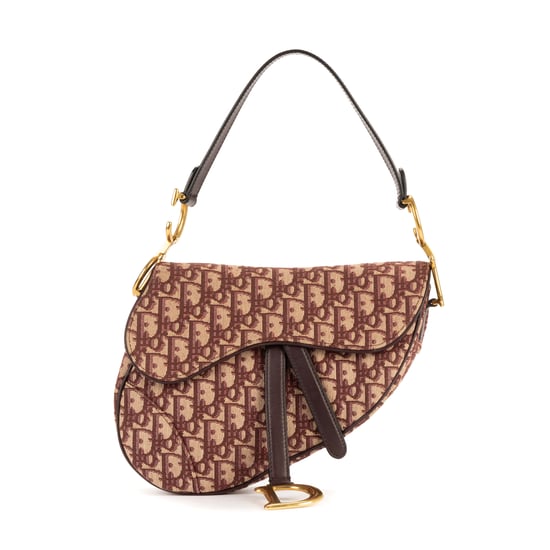 Dior Saddle Oblique en Borgoña Lienzo - Image 1