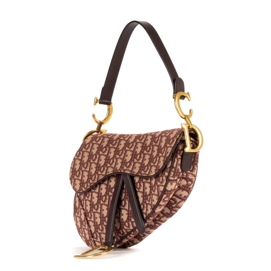Dior Saddle Oblique en Borgoña Lienzo - Image 2