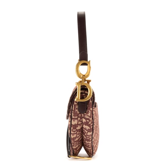 Dior Saddle Oblique en Borgoña Lienzo - Image 3