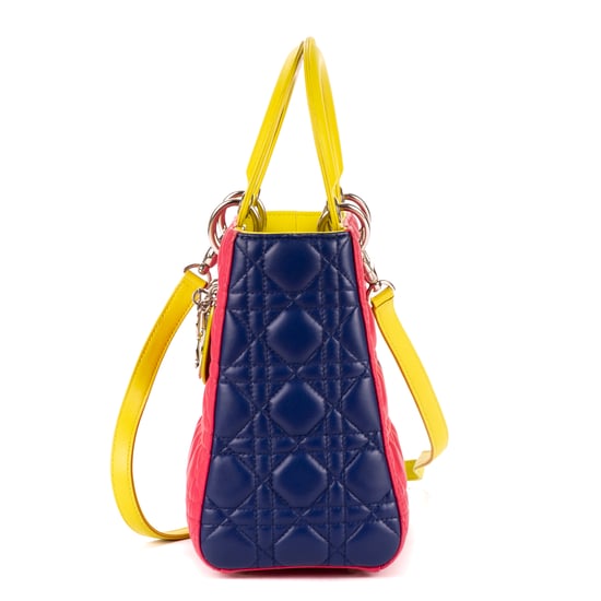 Dior Medium Lady-D  en Amarillo/Rosa/Azul Piel de becerro - Image 3