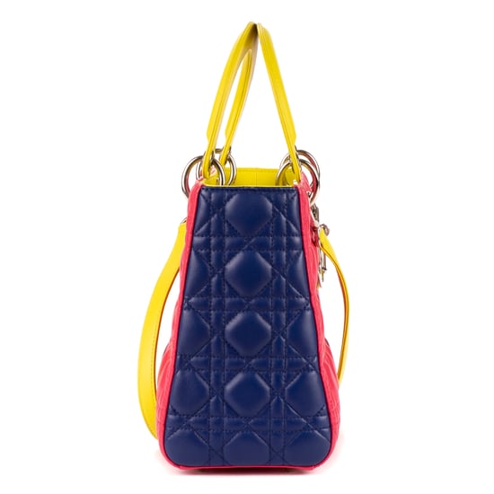 Dior Medium Lady-D  en Amarillo/Rosa/Azul Piel de becerro - Image 5