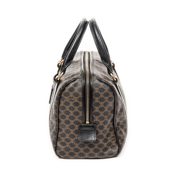 Celine Vintage Small Boston  en Marrón/Negro Lona recubierta - Image 3