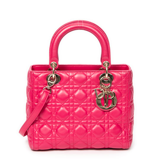 Dior Medium Lady Dior Zip en Fucsia Piel de becerro - Image 1