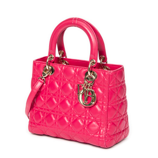 Dior Medium Lady Dior Zip en Fucsia Piel de becerro - Image 2