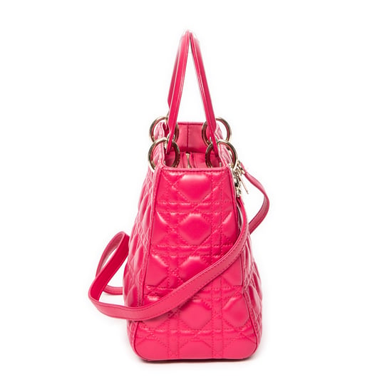 Dior Medium Lady Dior Zip en Fucsia Piel de becerro - Image 4