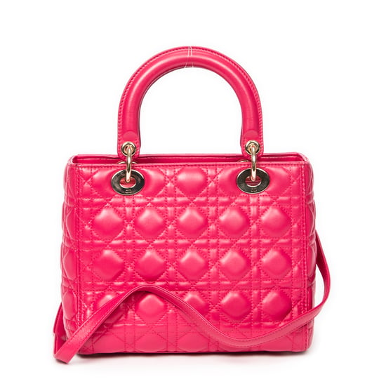 Dior Medium Lady Dior Zip en Fucsia Piel de becerro - Image 5