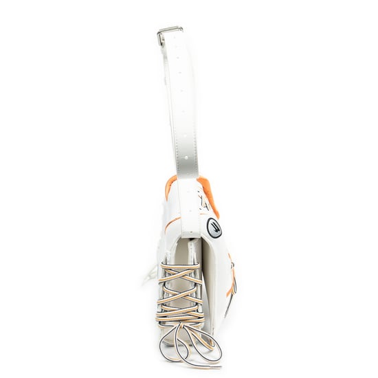 Balenciaga Sneakerhead Flap en Marfil/Naranja/Plata Lienzo - Image 4