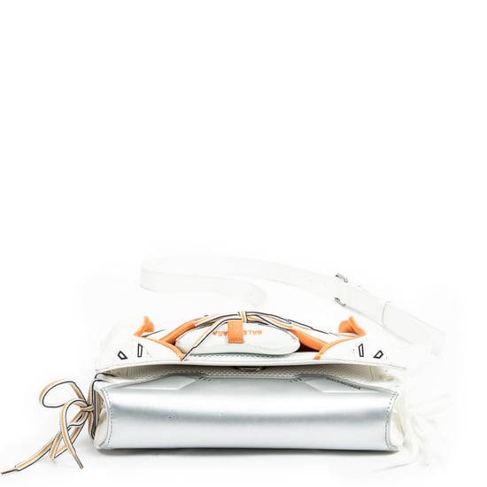 Balenciaga Sneakerhead Flap en Marfil/Naranja/Plata Lienzo - Image 6