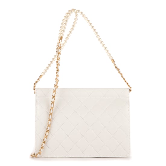 Chanel Vintage Pearl Wallet on Chain  en Blanco Piel de becerro - Image 4