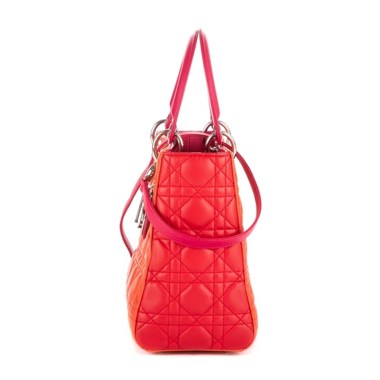 Dior Medium Lady-D  en Naranja/Rojo Piel de becerro - Image 3