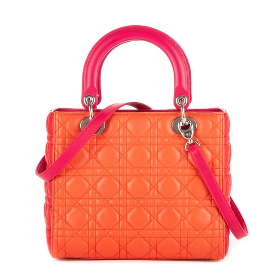 Dior Medium Lady-D  en Naranja/Rojo Piel de becerro - Image 4