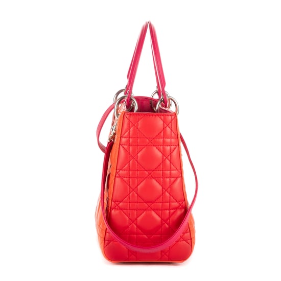 Dior Medium Lady-D  en Naranja/Rojo Piel de becerro - Image 5