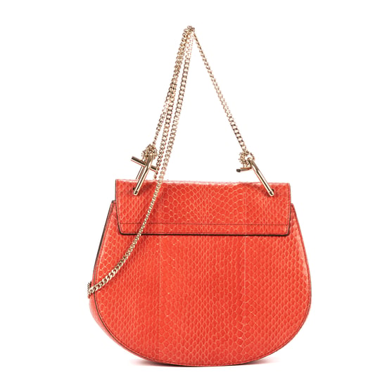 Chloé Drew Chain Crossbody  en Naranja Piel de becerro - Image 4