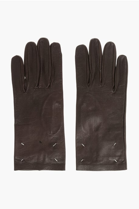 Guantes de piel suave en color marrón - Image 1