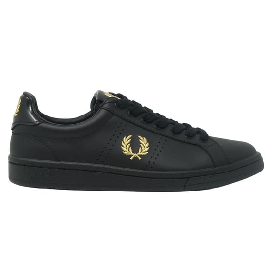 Zapatillas Fred Perry B4290 220 B721 de piel con lengüeta de cuero negro - Image 1