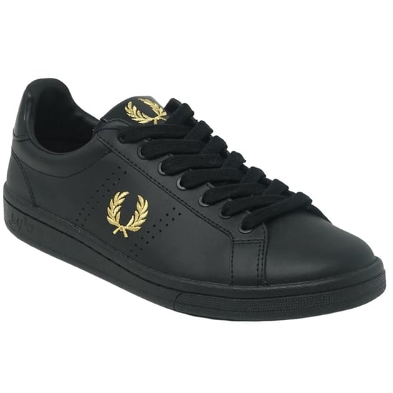 Zapatillas Fred Perry B4290 220 B721 de piel con lengüeta de cuero negro - Image 2