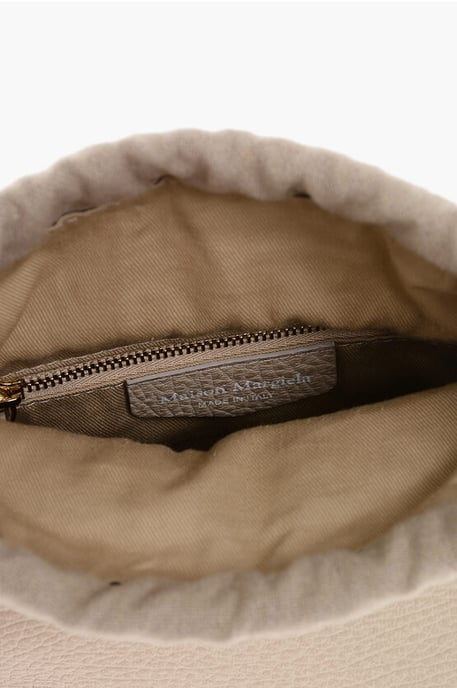 Bolso bandolera MM11 5A de piel texturizada con detalle de lona en rosa - Image 4