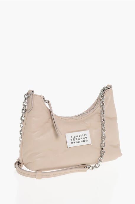 Bolso hobo GLAM SLAM MM11 de piel acolchada con cadena para el hombro en rosa - Image 3