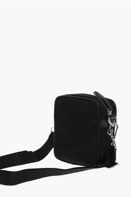 Bolso bandolera BEARBRICK de nailon con detalles de piel en negro - Image 2