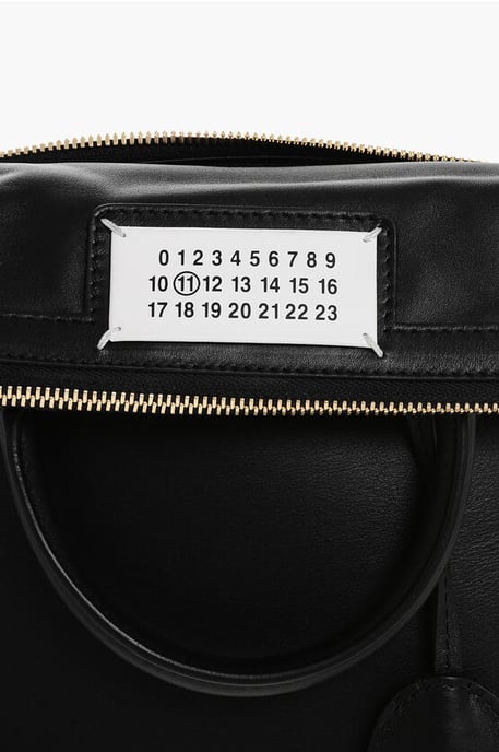 Bolso de mano MM11 de piel 5AC con bandolera extraíble en color negro - Image 4