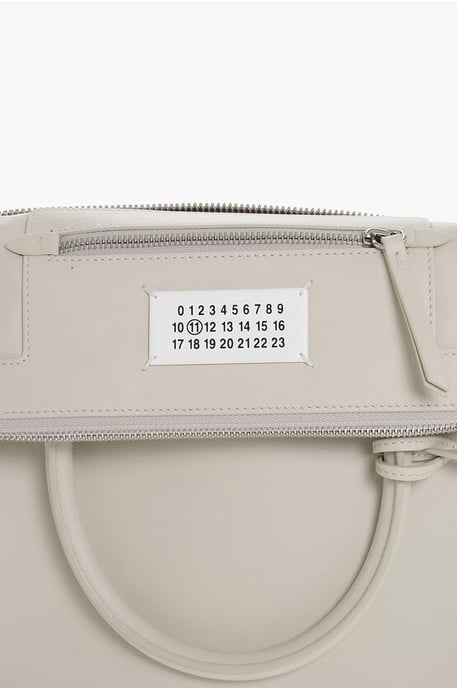 Bolso tote MM11 de piel 5AC con bandolera extraíble en beige - Image 4