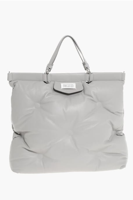 Bolso tote GLAM SLAM MM11 de piel acolchada en gris - Image 1