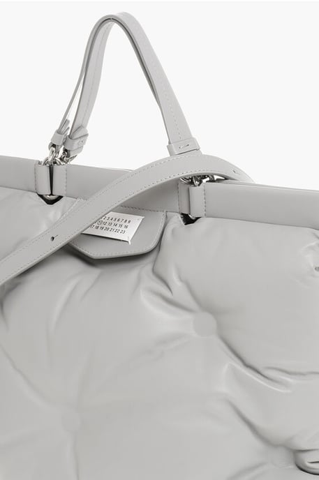 Bolso tote GLAM SLAM MM11 de piel acolchada en gris - Image 3