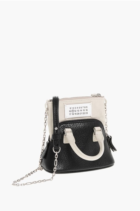 Minibolso MM11 5AC de piel bicolor en blanco y negro - Image 3