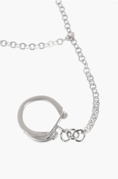 Alfileres MM6 con diseño de imperdibles y cadenas en plata - Image 2