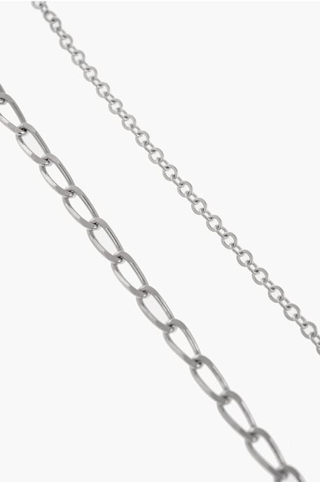 Alfileres MM6 con diseño de imperdibles y cadenas en plata - Image 4