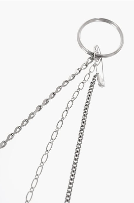 Alfileres MM6 con diseño de imperdibles y cadenas en plata - Image 4