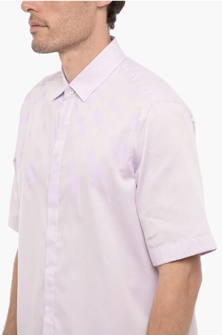 Camisa FAIRISLE THUNDERBOLT de manga corta en violeta - Image 3
