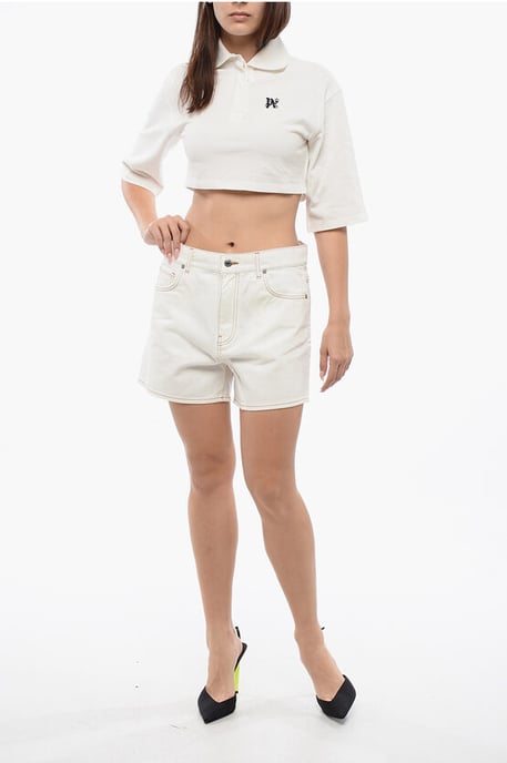 Shorts vaqueros vintage de cintura alta en blanco - Image 4