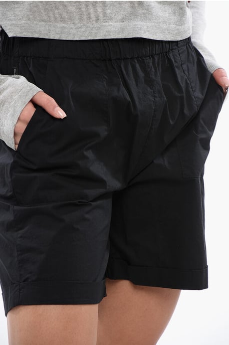 Shorts de algodón con cinturilla elástica en color negro - Image 3