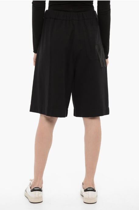 Shorts de algodón con parche en negro - Image 2