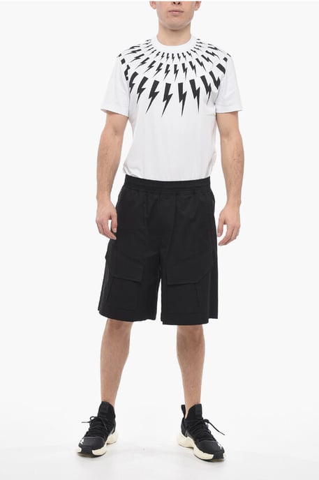 Shorts cargo holgados JORDAN con bolsillos de solapa en negro - Image 4