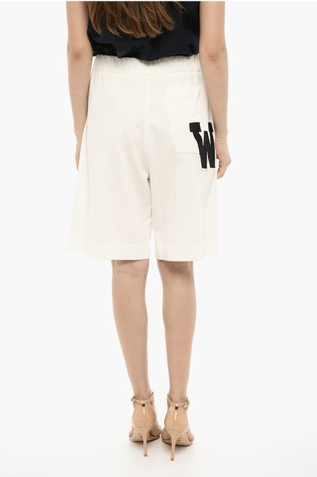 Shorts de algodón con parche en color blanco - Image 2