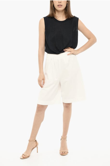 Shorts de algodón con parche en color blanco - Image 4
