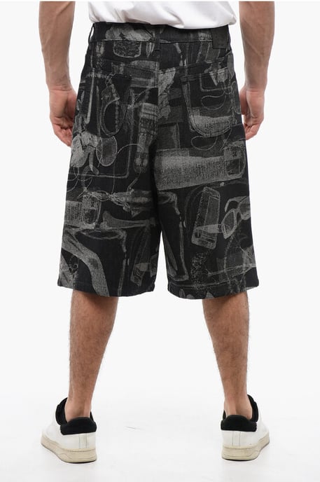 Shorts vaqueros XRAY de jacquard de cintura alta en gris - Image 2