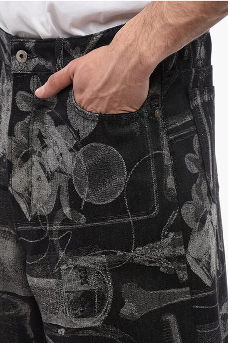 Shorts vaqueros XRAY de jacquard de cintura alta en gris - Image 3