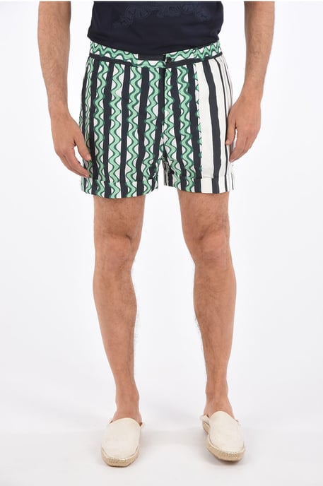 Shorts Box Fit en blanco y verde - Image 1