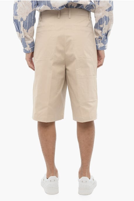 Bermudas rectas de color liso en beige - Image 4