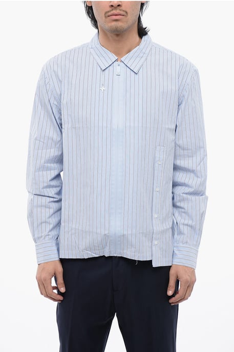 Camisa PAUL de corte cuadrado con cremallera en azul claro - Image 1