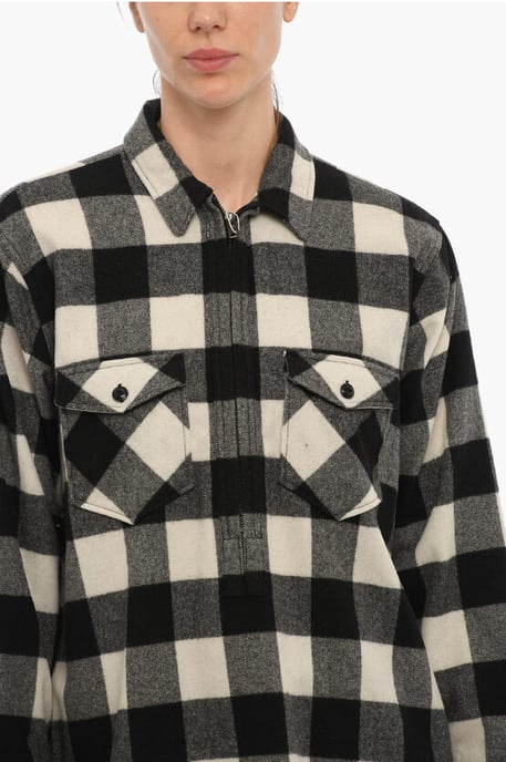 ARCHIVO Camisa POPOVER de cuadros Buffalo con doble botonadura en blanco y negro - Image 3