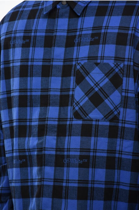 Camisa de franela con forro a cuadros en azul - Image 3