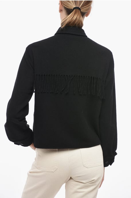 Camisa con flecos STAG OVER en negro - Image 2