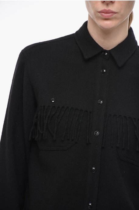 Camisa con flecos STAG OVER en negro - Image 3