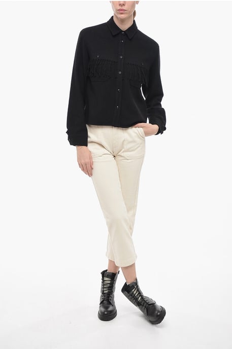 Camisa con flecos STAG OVER en negro - Image 4